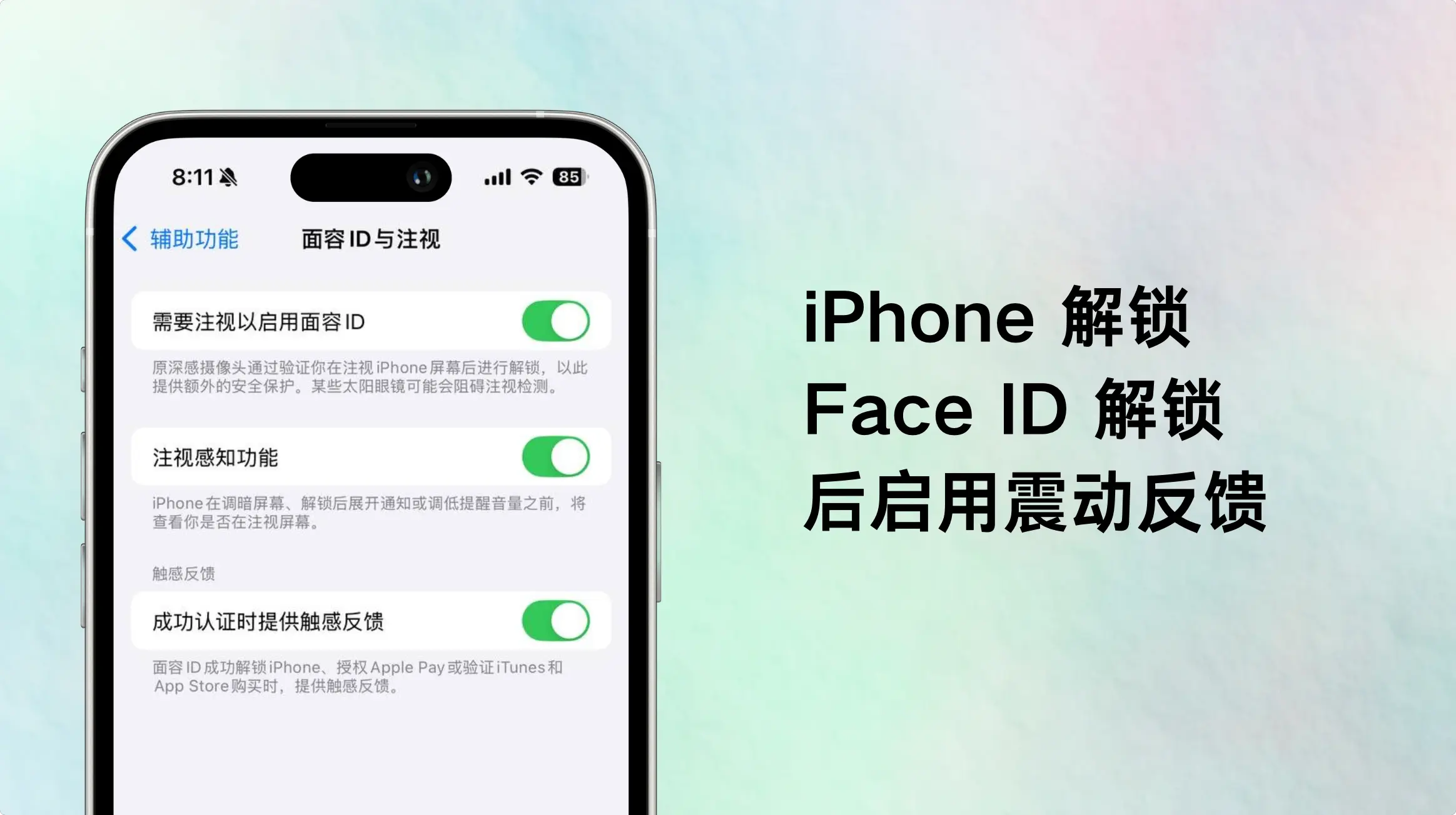 iPhone 解锁震动反馈怎么开启？教你用 Face ID 解锁时获得震动提示
